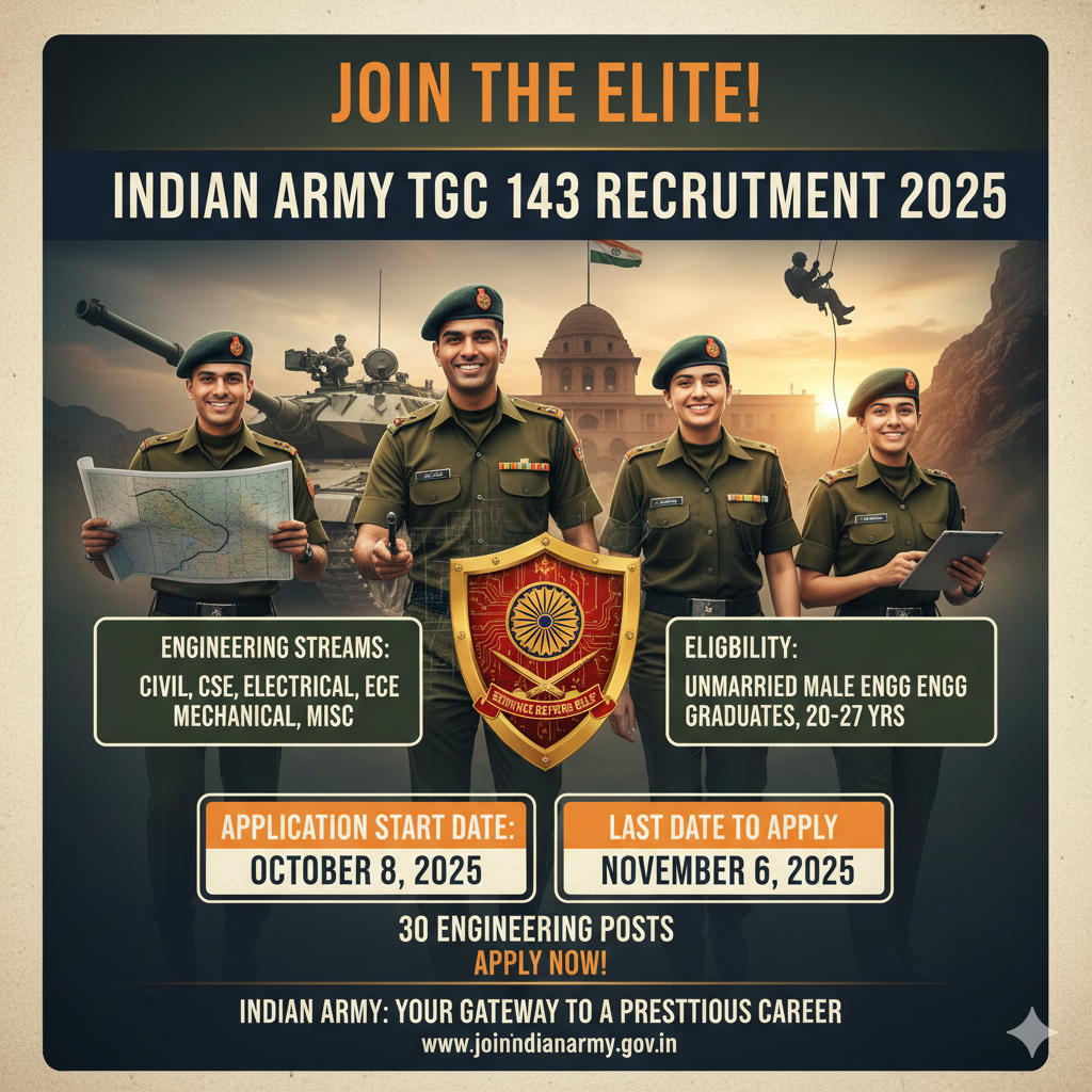 Indian Army TGC 143 Recruitment 2025