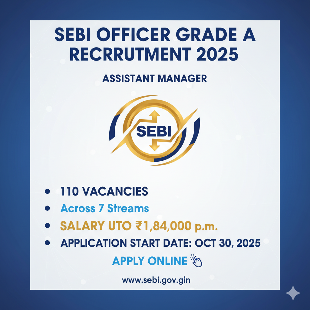 SEBI Officer Grade A (Assistant Manager) Recruitment 2025: | Ubotz