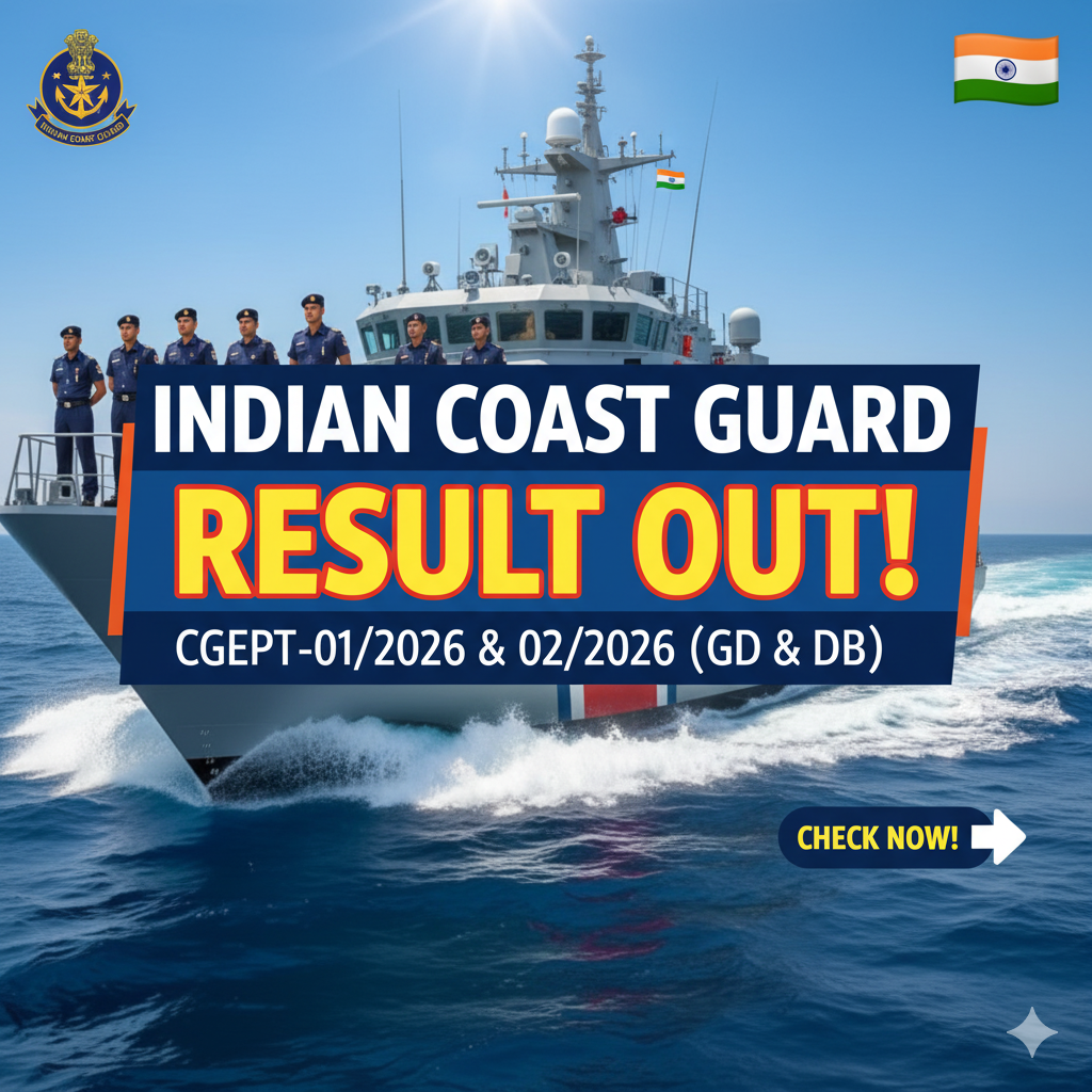 ⚓ Indian Coast Guard Stage I Result 2026 OUT!