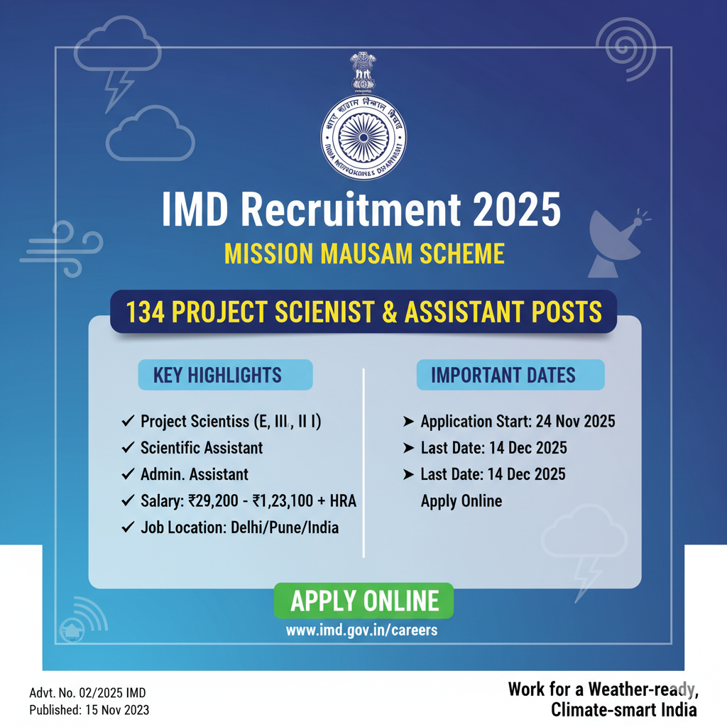Mission Mausam Scheme (Advt. No. 02/2025 IMD)
